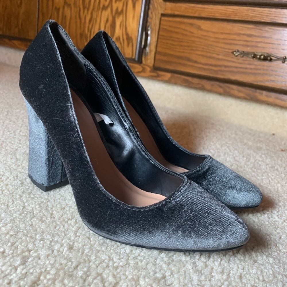 Mossimo grey/blue velvet heels